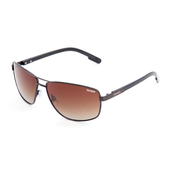 BRANDON X SUNGLASSES - BROWN METAL - SINTEC® LENS