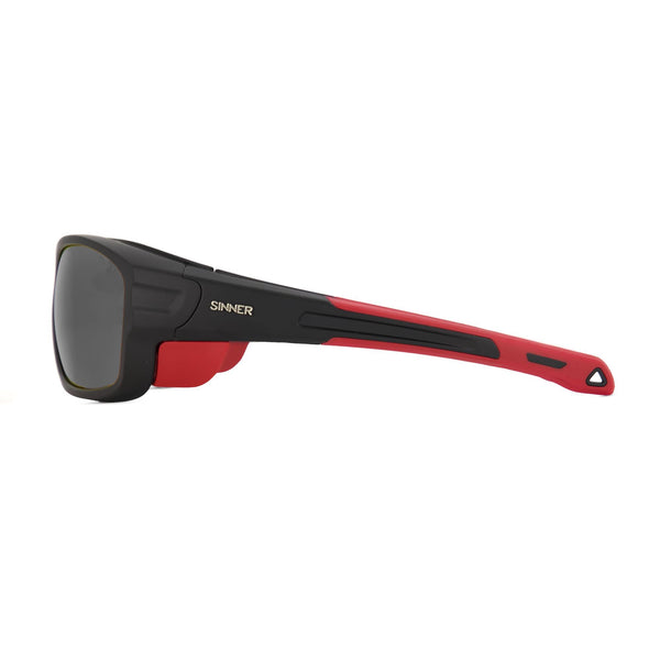 DENALI GLACIER ZONNEBRIL - MAT ZWART / MAT ROOD - TRANS+® GLAS (BOX)