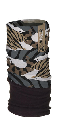 ANIMAL CAMO FLEECE BANDANA - BRAUN / DUNKELGRAU