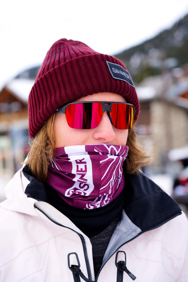 EDELWEISS FLEECE BANDANA - BURGUNDERROT