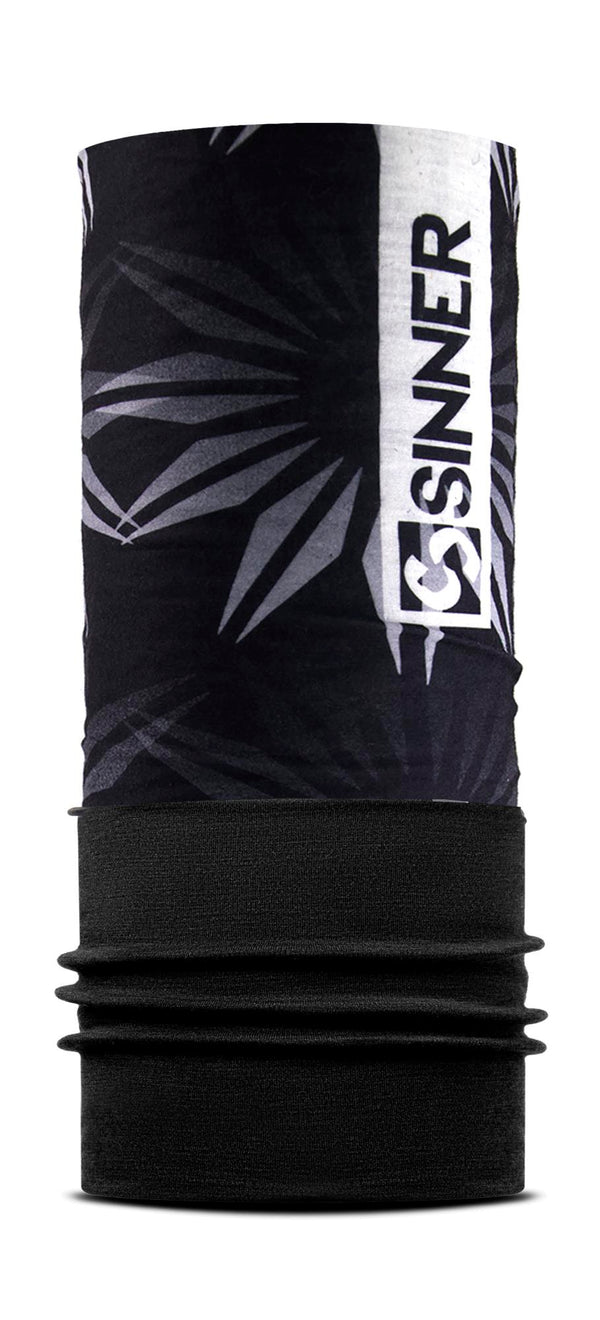 ICE FLOWERS BANDANA EN POLAIRE - NOIR / GRIS