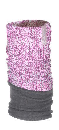 IRR. LINES FLEECE BANDANA - ROZE / WIT