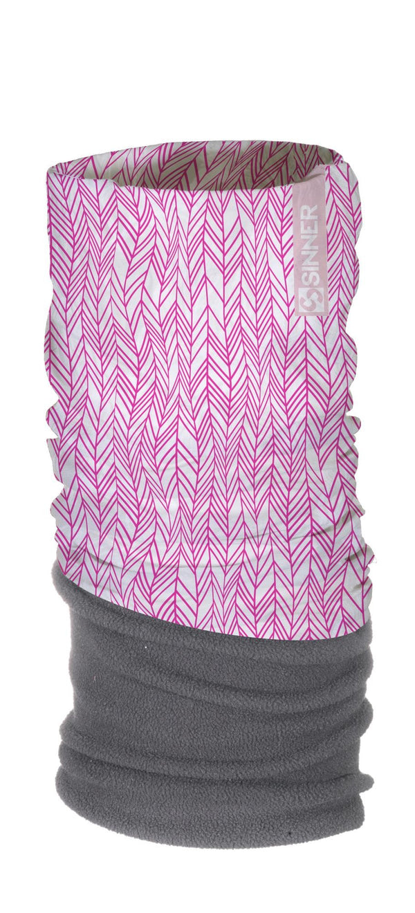 IRR. LINES BANDANA EN POLAIRE - ROSE / BLANC