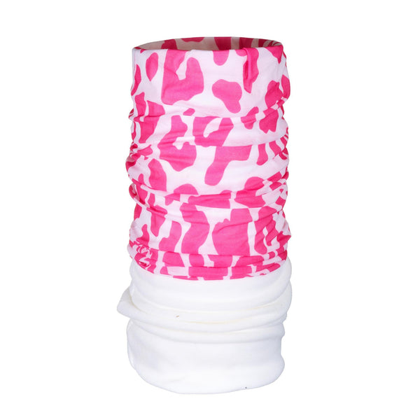 LEOPARD BANDANA EN POLAIRE - ROSE