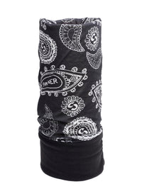 PAISLEY FLEECE BANDANA - BLACK