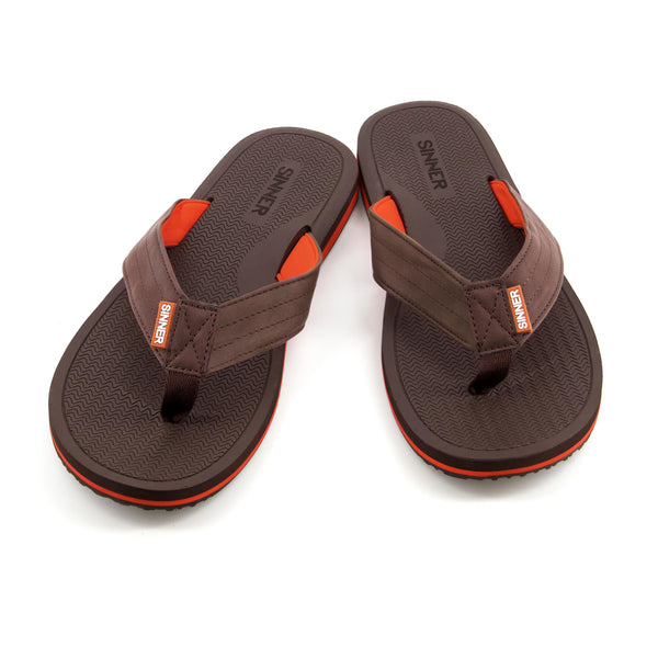 LOBOS SLIPPERS HEREN - BRUIN / ORANJE