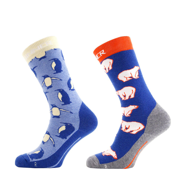SNOW ANIMAL SKISOCKEN JUNIOR DOPPELPACK - HELLBLAU / BLAU