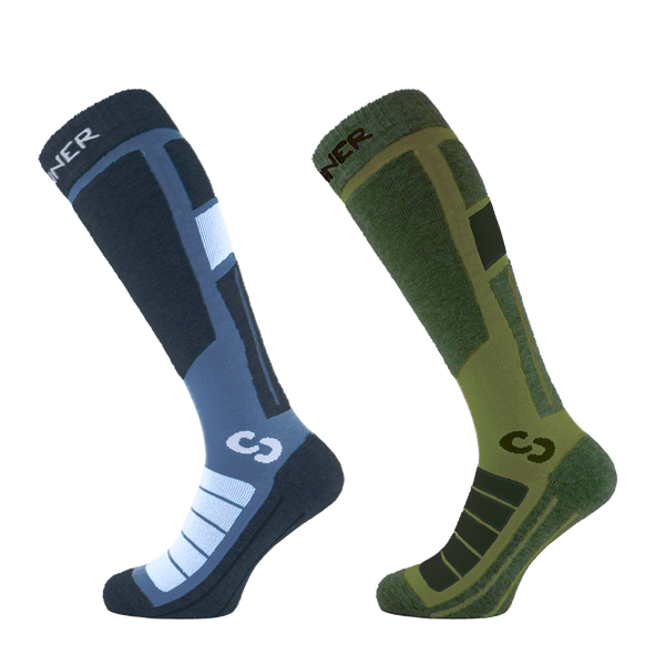 PRO SOCKS II SKISOCKEN UNISEX DOPPELPACK - MARINEBLAU / GRÜN