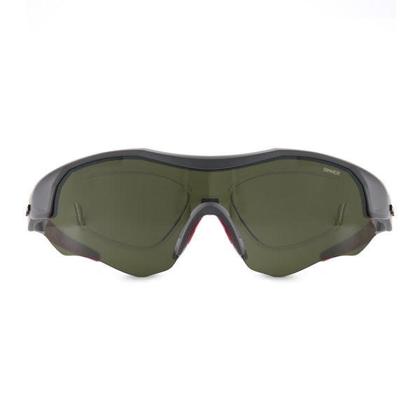 TRIPLE II GOLF ZONNEBRIL - DONKERGRIJS / ROOD - SINTRAST® GLAS