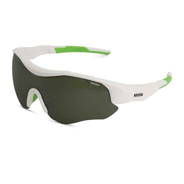 TRIPLE II GOLF ZONNEBRIL - MAT WIT / GROEN - SINTRAST® GLAS