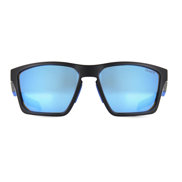 ARARY ZONNEBRIL - MAT ZWART / DONKERBLAUW - SINTEC® GLAS