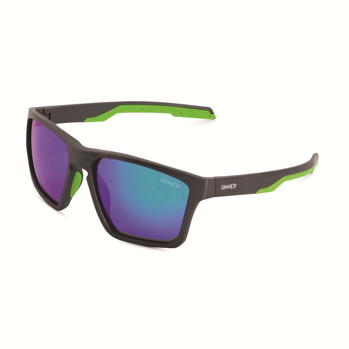 ARARY ZONNEBRIL - MAT DONKERGRIJS / GROEN - SINTEC® GLAS