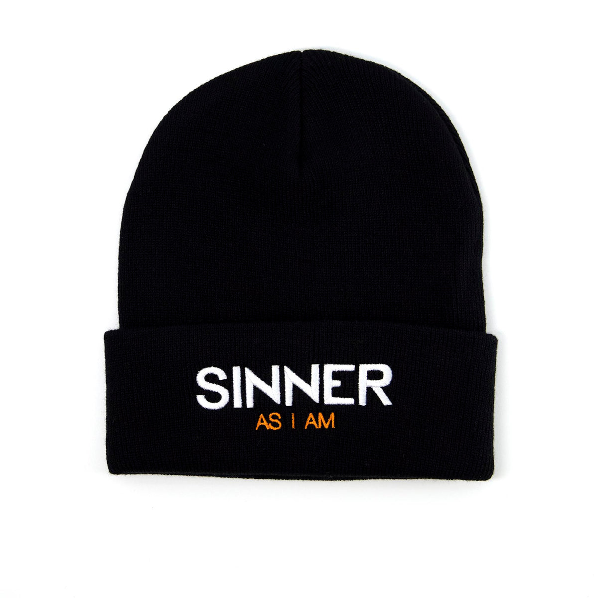 SINNER AS I AM BEANIE - BLACK