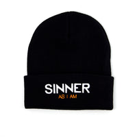 SINNER AS I AM BEANIE - BLACK