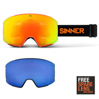 BOREAS SKI GOGGLES - MATTE NEON ORANGE - 2 SINTRAST® LENSES