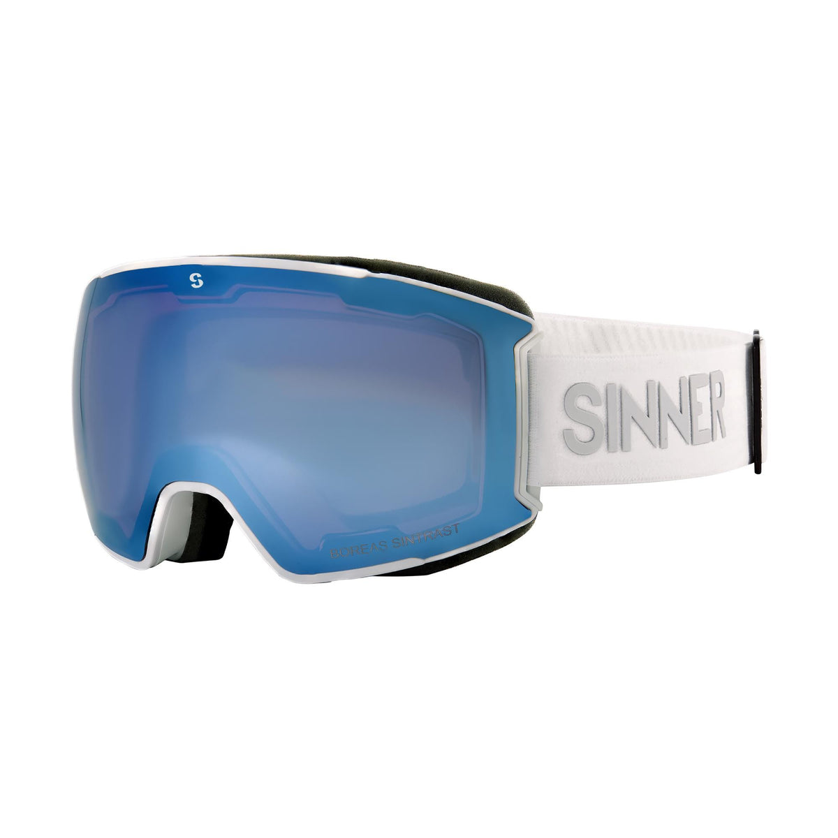 BOREAS LUNETTES DE SKI – BLANC MAT – 2 LENTILLES SINTRAST® BLEU ET ORANGE