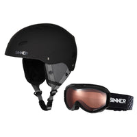 COMBI-PACK - BINGHAM SKIHELM + TOXIC SKIBRIL - MAT ZWART