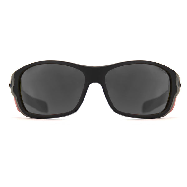 DENALI GLACIER ZONNEBRIL - MAT ZWART / MAT ROOD - TRANS+® GLAS (BOX)