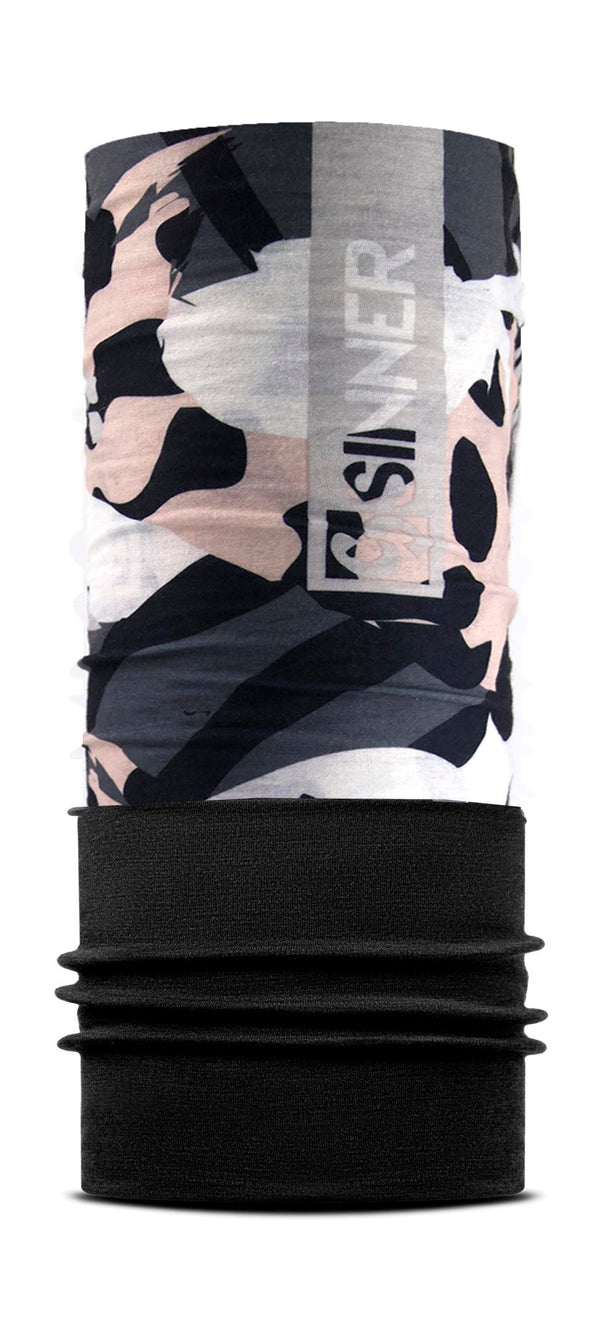 ANIMAL CAMO FLEECE BANDANA - ZWART / GRIJS