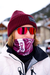 EDELWEISS BANDANA EN POLAIRE - ROUGE BORDEAUX