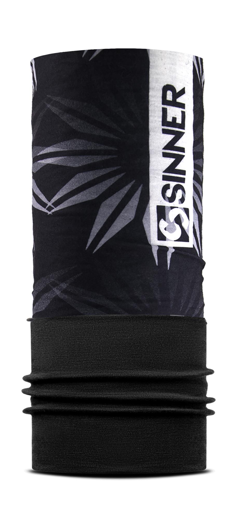 ICE FLOWERS FLEECE BANDANA - ZWART / GRIJS