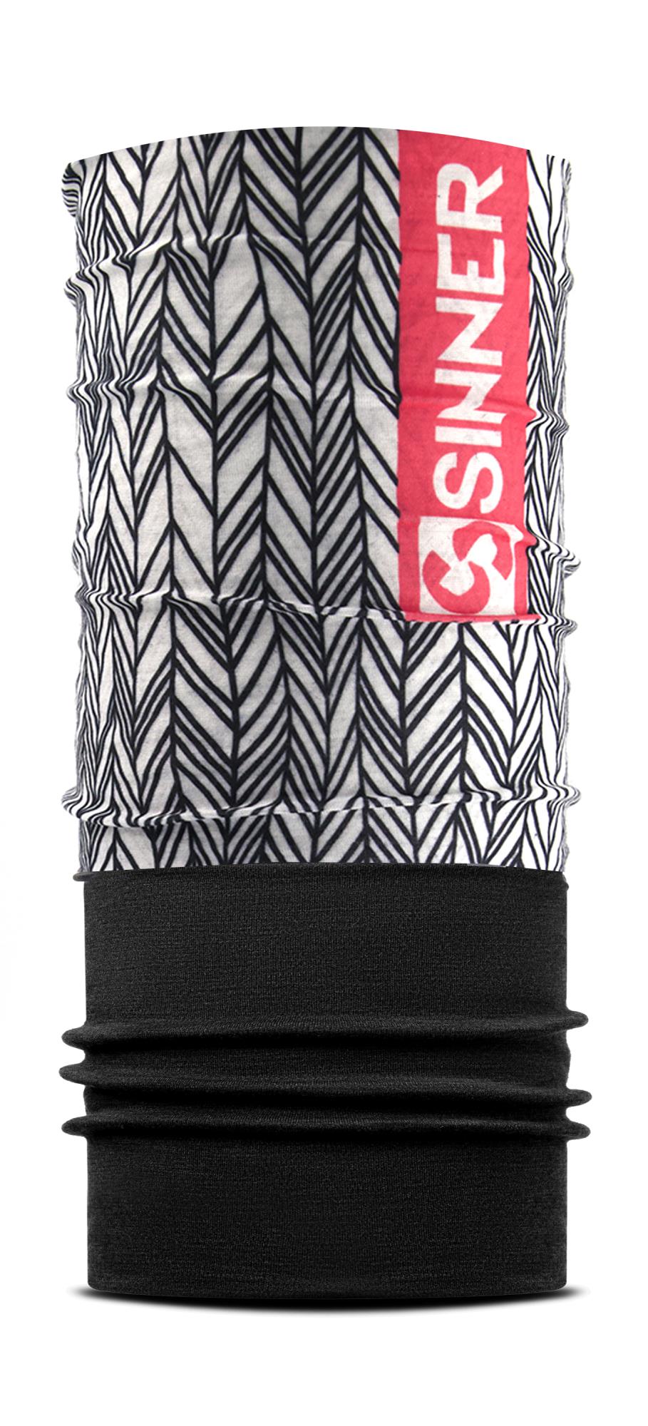 IRREGULAR LINES BANDANA EN POLAIRE - NOIR / BLANC