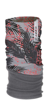 PLANTS ANIMAL FLEECE BANDANA - GRAU / NEONORANGE