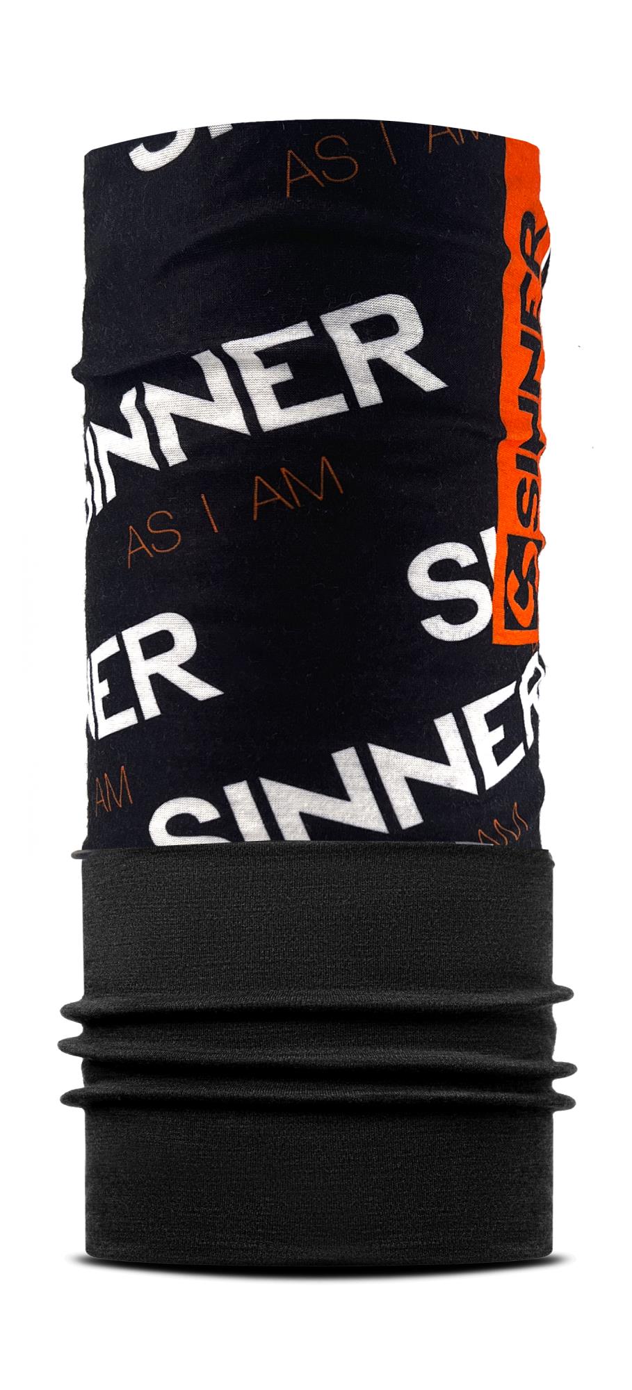 SINNER AS I AM FLEECE BANDANA - ZWART