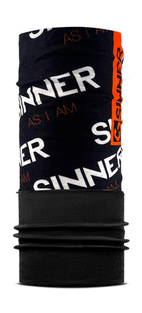 SINNER AS I AM FLEECE BANDANA - ZWART