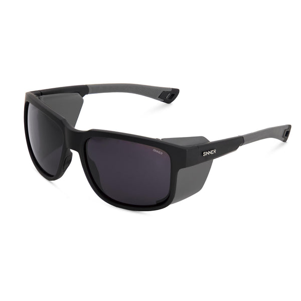 KAPLAN GLETSCHERBRILLE - MATT SCHWARZ / MATT GRAU - TRANS+® GLAS (BOX)