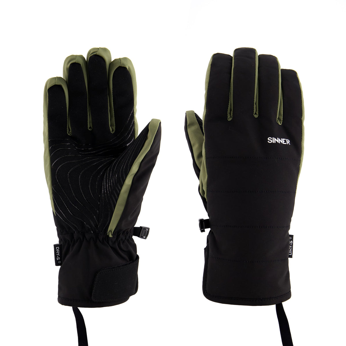 KING VALE DRY-S® GLOVES UNISEX - BLACK / MOSS GREEN