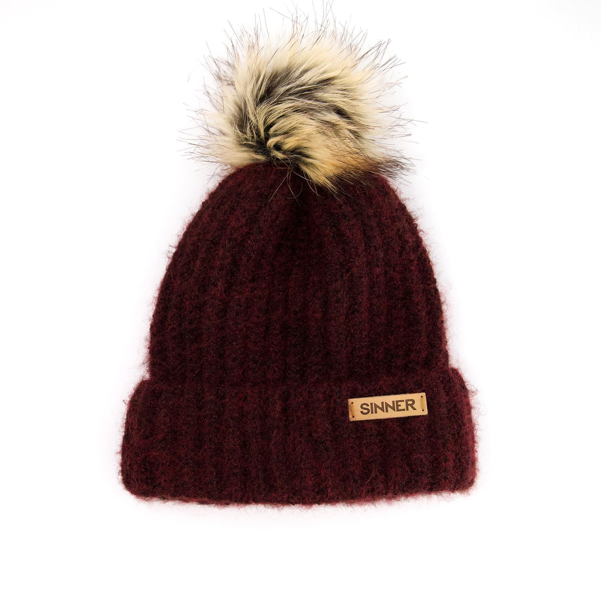 MOSSY BEANIE - BURGUNDY RED