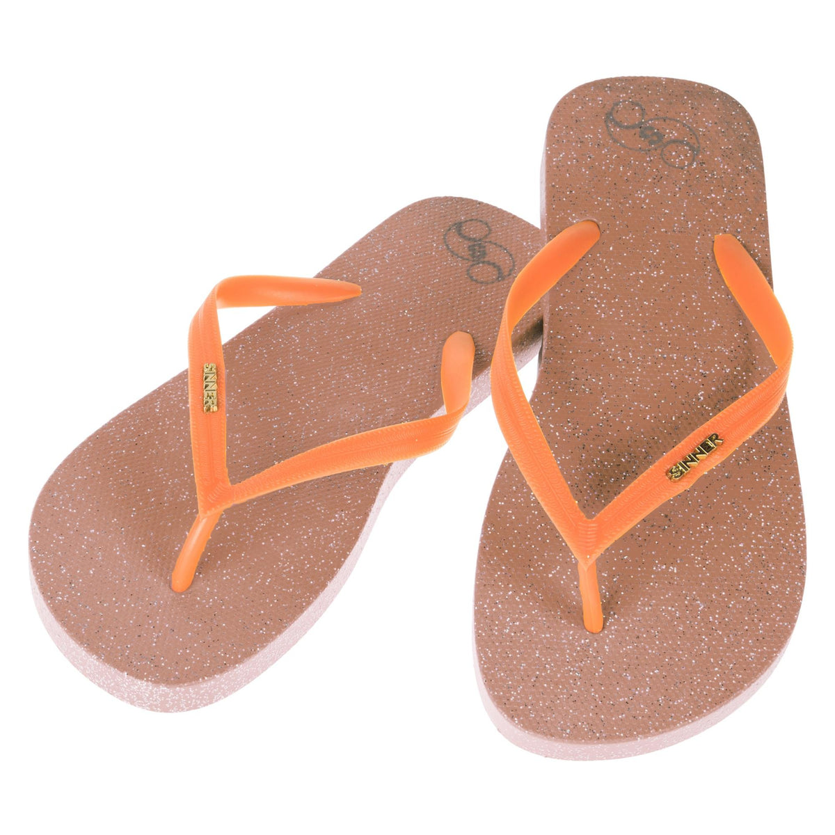 PADANK FLIP-FLOPS DAMEN - BRAUN / ORANGE