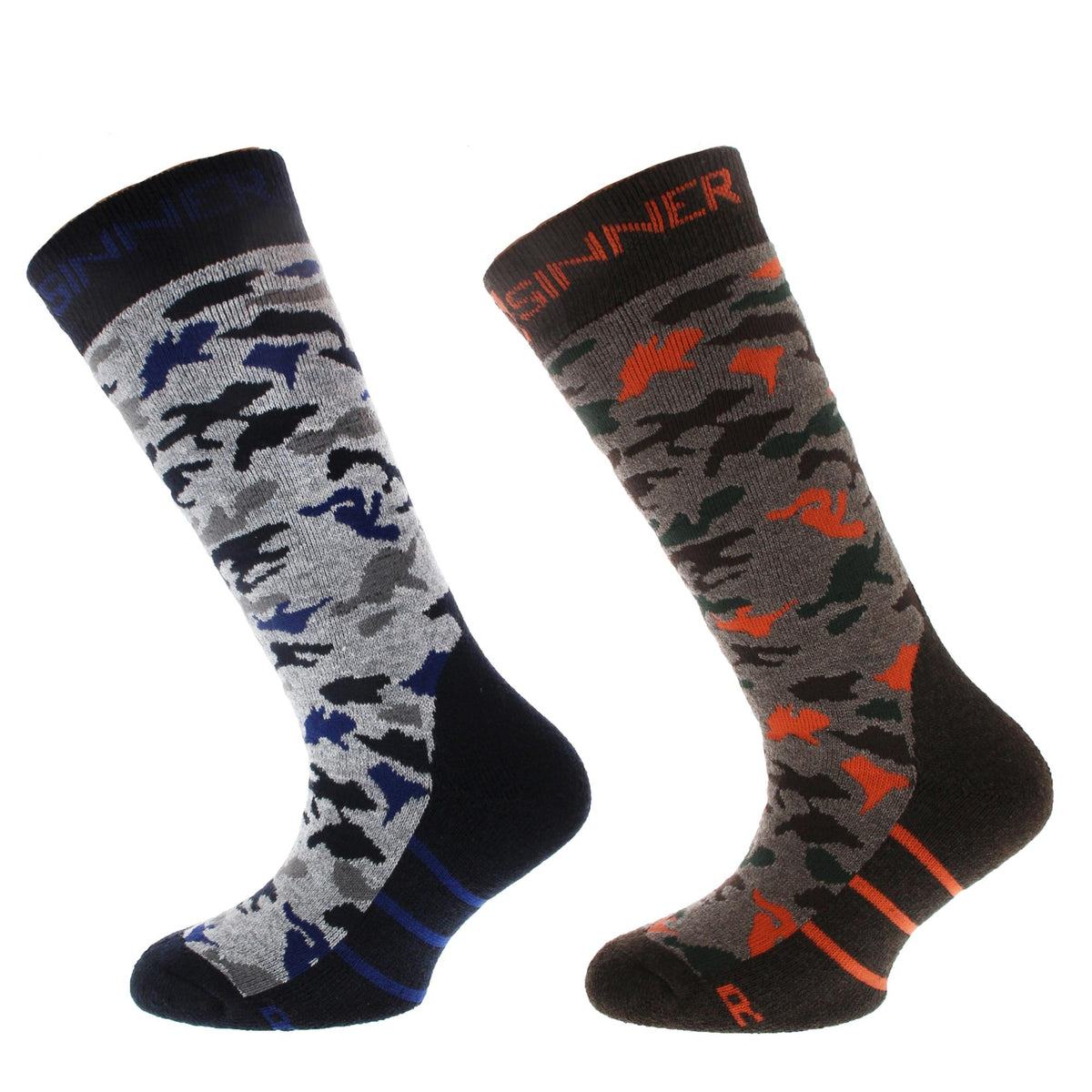 CAMO SKISOCKEN JUNIOR DOPPELPACK - BRAUN / BLAU