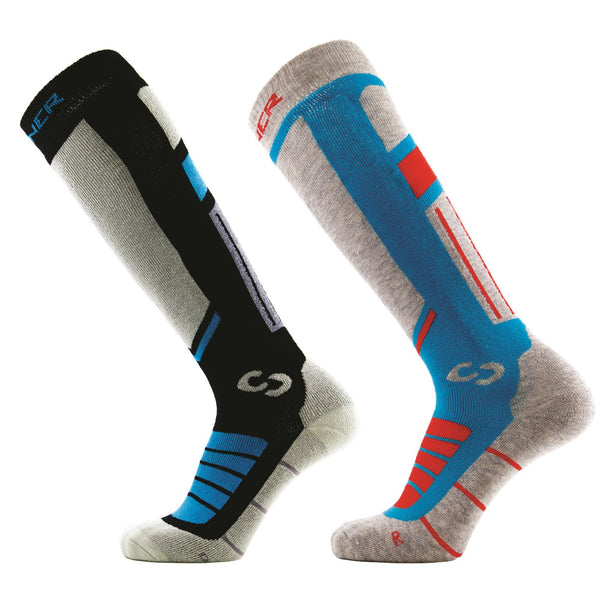 PRO SOCKS II SKISOKKEN UNISEX DUBBELVERPAKKING - BLAUW / ZWART