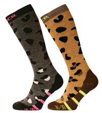 PLACED ANIMAL CALCETINES DE ESQUÍ MUJER PACK DOBLE - MARRÓN / NEGRO