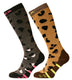 PLACED ANIMAL SKISOKKEN DAMES DUBBELVERPAKKING - BRUIN / ZWART