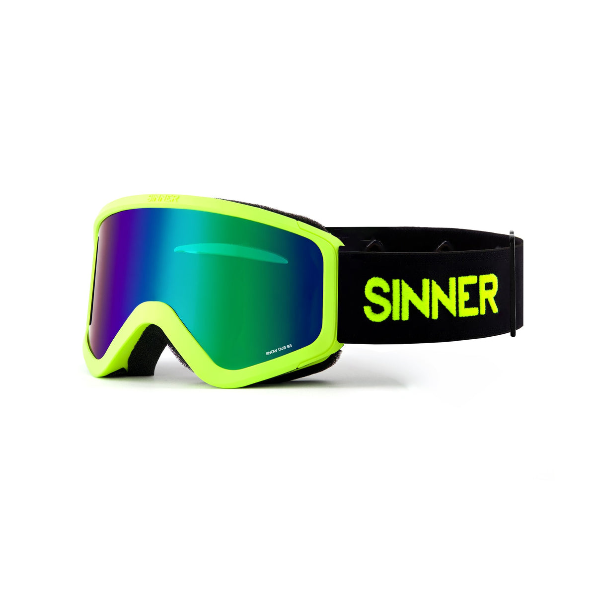SNOW CUB SKIBRILLE - MATT NEONGRÜN