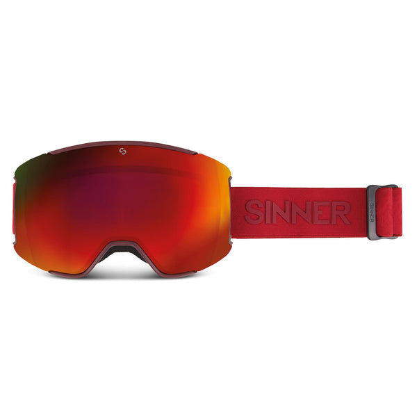 SNOWFLAKE SKIBRIL - MAT BORDEAUXROOD - 2 LENZEN