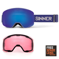 SNOWFLAKE MASQUE DE SKI - BLEU CREPUSCULE MAT - 2 ECRANS