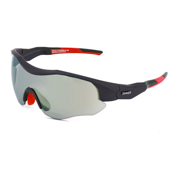 TRIPLE II GOLF ZONNEBRIL - DONKERGRIJS / ROOD - SINTRAST® GLAS