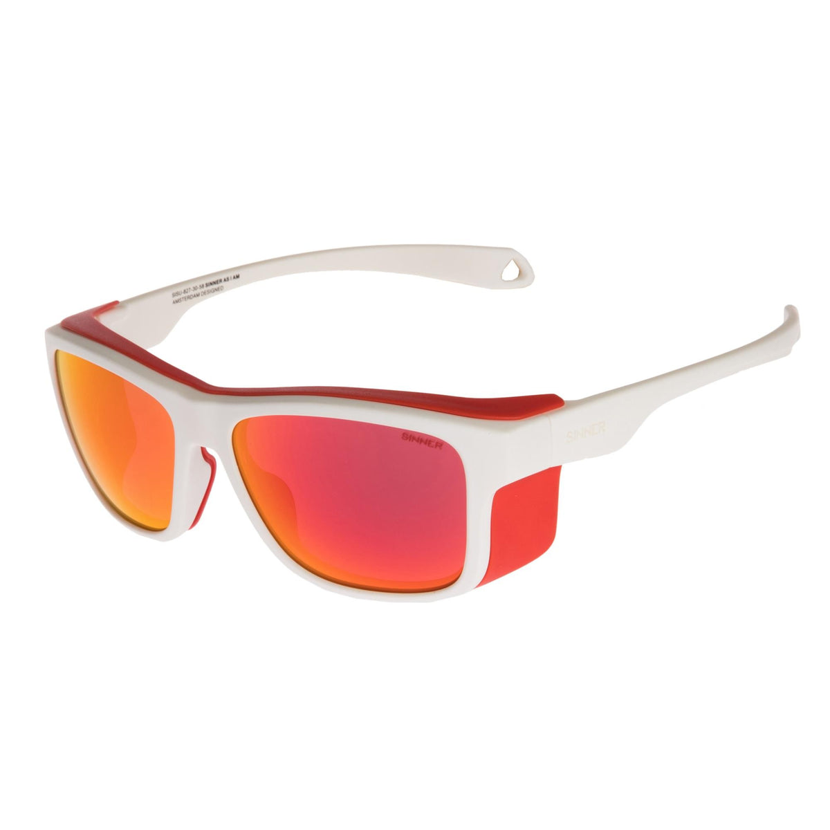WHITEPASS II SKI ZONNEBRIL - MAT WIT / ROOD - SINTRAST® GLAS