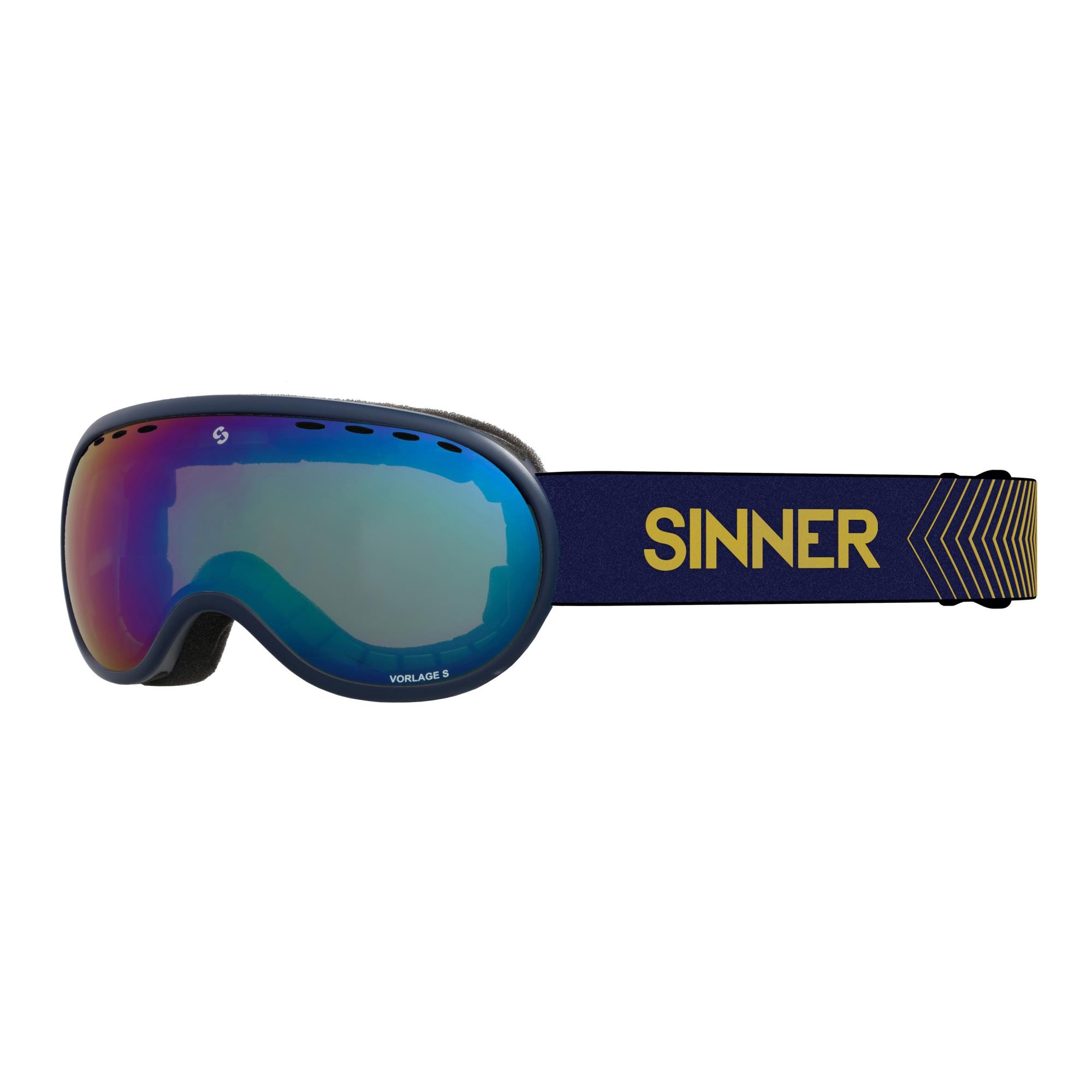 SINNER Vorlage Skibril - Donkerblauw - Blauwe Spiegellens