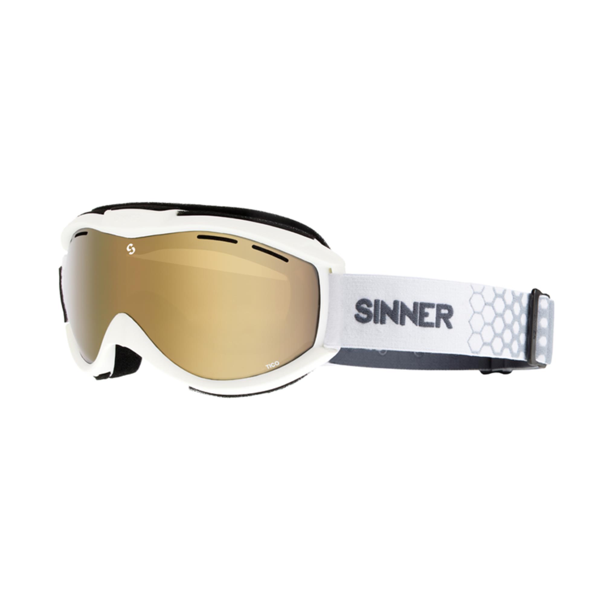 TICO SKIBRIL - WIT FRAME + GOUDKLEURIGE LENS kopen? | SINNER