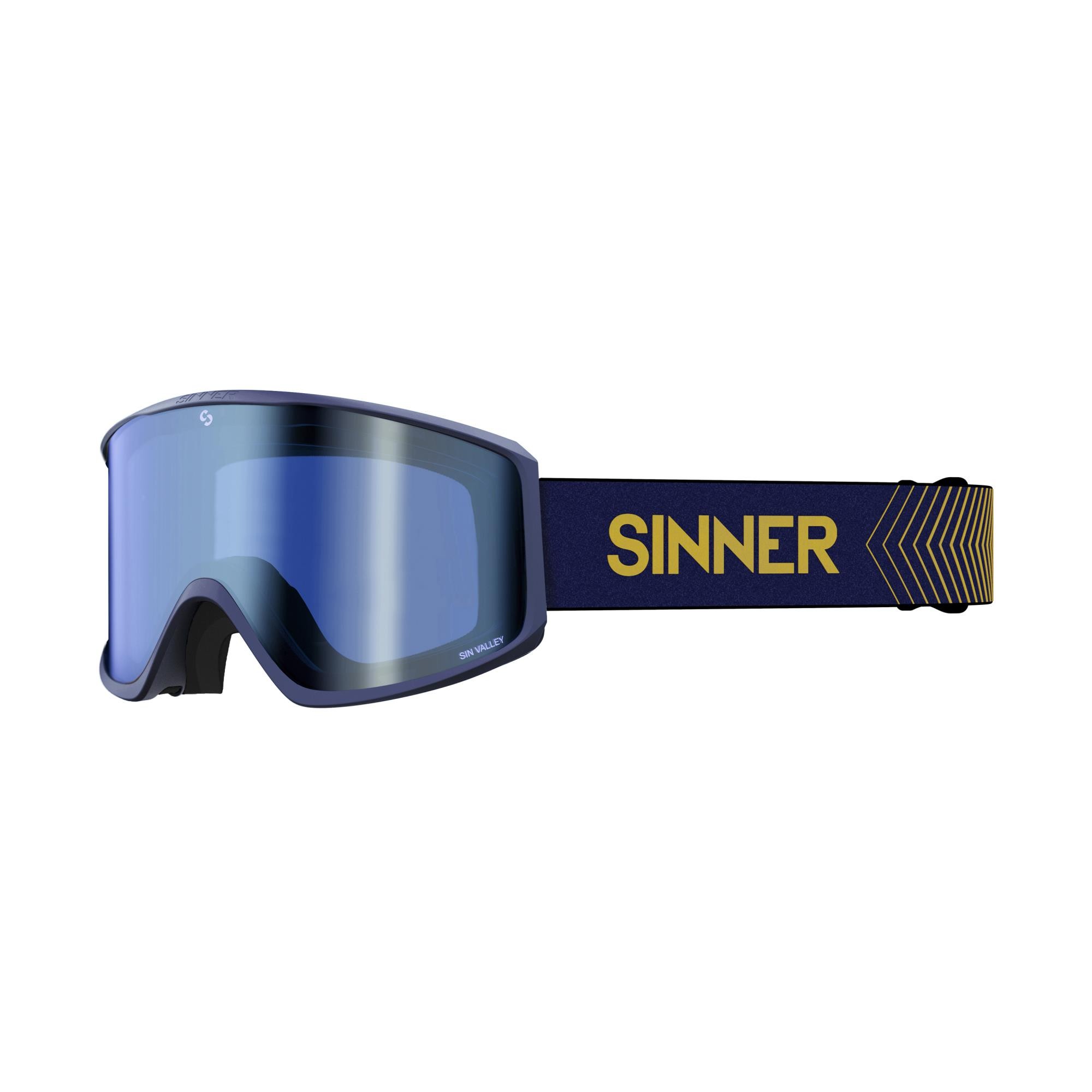 SIN VALLEY SKIBRIL - MAT BLAUW FRAME - BLAUWE SPIEGELLENS + ROZE LENS kopen? | SINNER