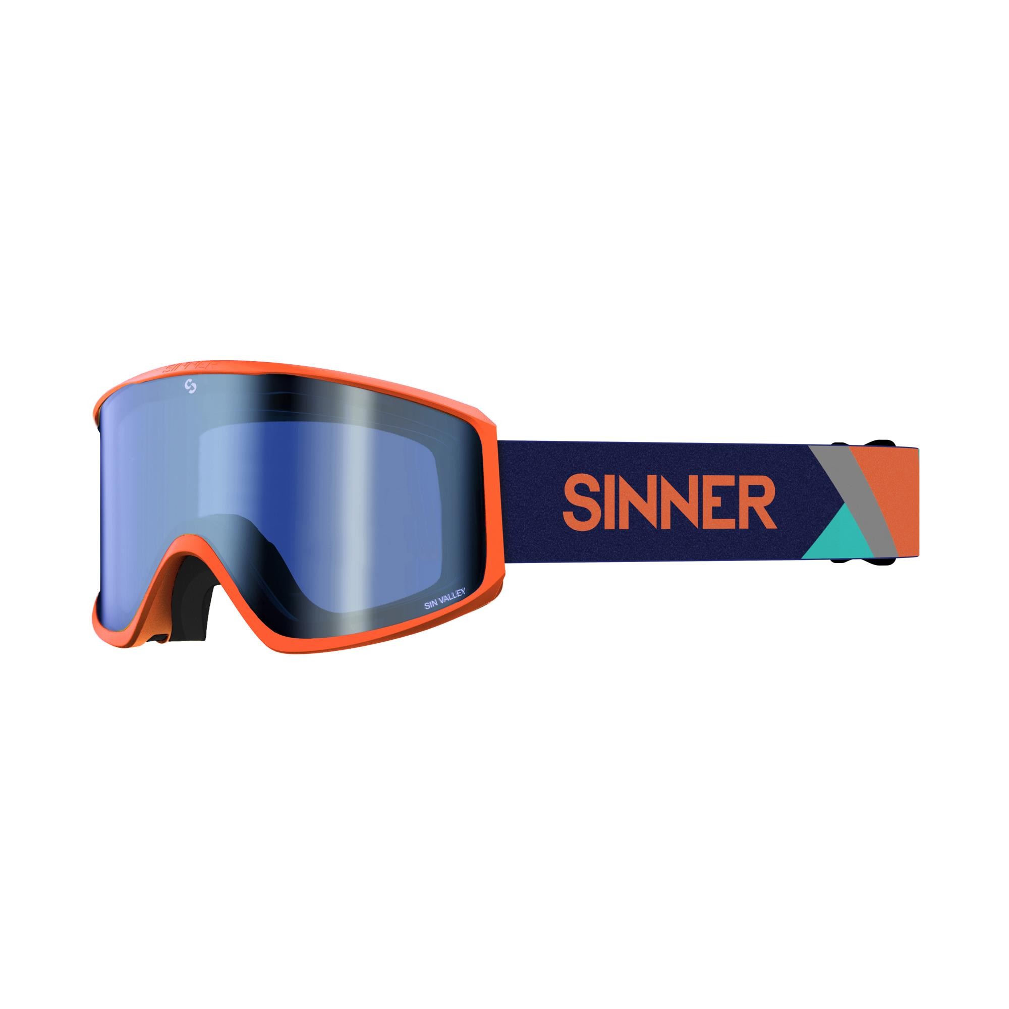 SIN VALLEY + SKIBRIL - MAT ORANJE - BLAUWE SPIEGELLENS + ORANJE SINTEC® LENS kopen? | SINNER