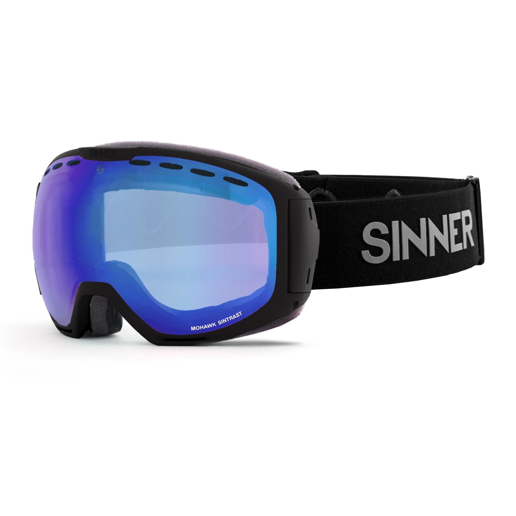 MOHAWK + SKIBRIL - MAT ZWART - BLAUWE SINTRAST® LENS kopen? | SINNER