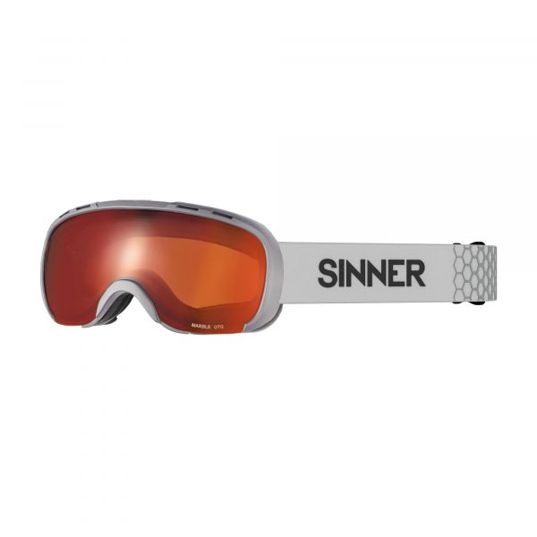 MARBLE GOGGLE OTG - MATTE LIGHT GREY - RED MIRROR LENS