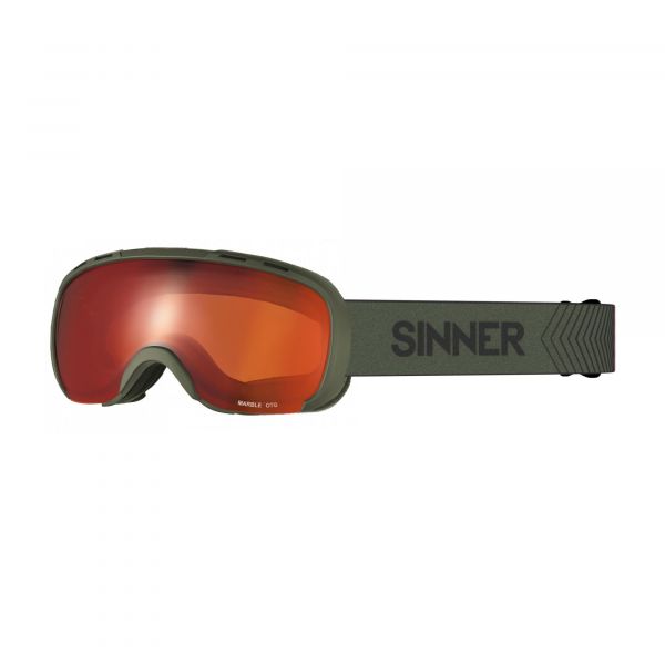 MARBLE GOGGLE OTG - MATTE MOSS GREEN - FULL RED MIRROR LENS