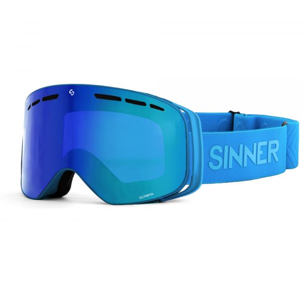 OLYMPIA GOGGLE - MATTE SKY BLUE - GREEN MIRROR LENS